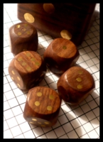 Dice : Dice - 6D Pipped - Wood with Brass Pips - Ebay June 2011